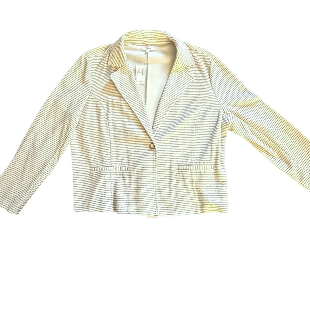 Maurices Black and White Striped Blazer size 1X